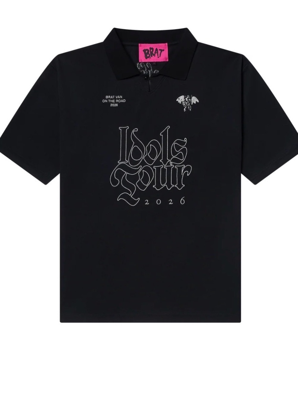 YUNGBLUD 🖤 BRAT VAN ON THE ROAD' Black Embroidery Polo Unisex Los Angeles 26